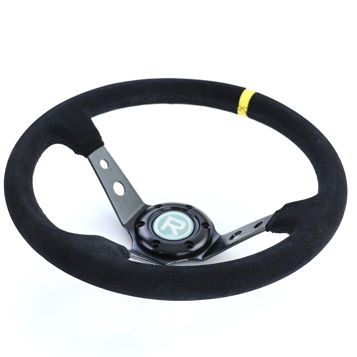 Volante Sportivo a Raggi Tipo 3 in Vera Pelle Nero 350mm per Momo Sparco