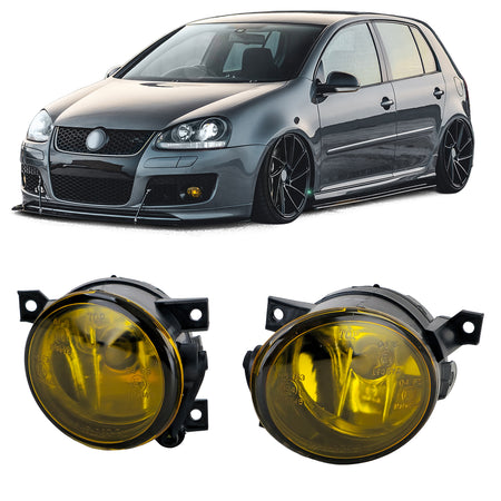 Fendinebbia Set Giallo con Lampadine per Volkswagen Golf 5 GTI Scirocco Amarok