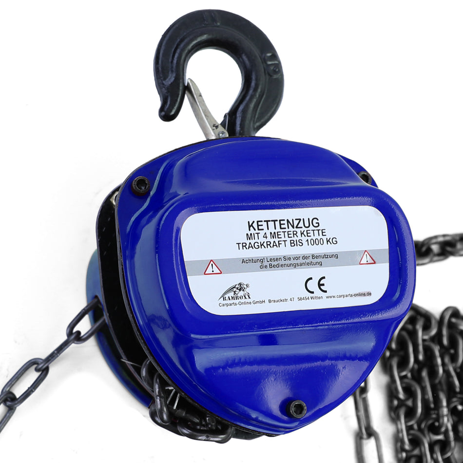 RAMROXX Verricello Professionale 1000 Kg – 4 M di Altezza – Blu – Robusta