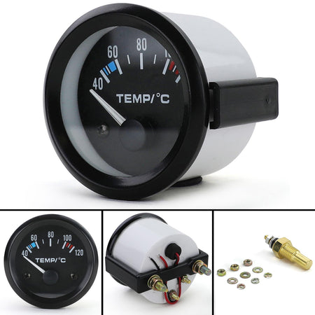 Temperatura Acqua Supplementare Strumento 52mm Youngtimer Klassik Nero