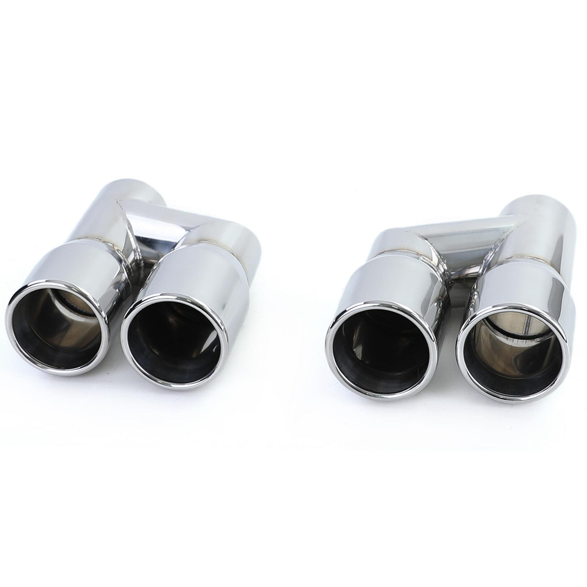 Doppio Terminale 76mm Sportivo R+L Lucido per Audi A4 B8 A5 Q5 A6 4G