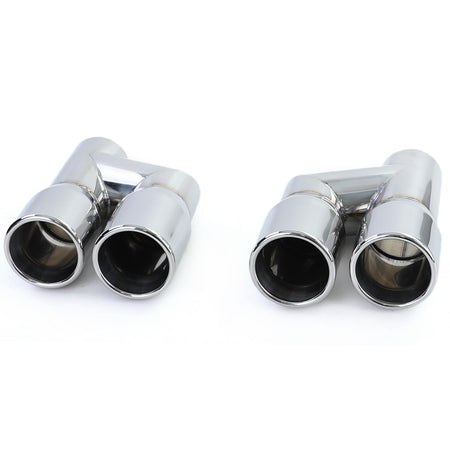Doppio Terminale 76mm Sportivo R+L Lucido per Audi A4 B8 A5 Q5 A6 4G
