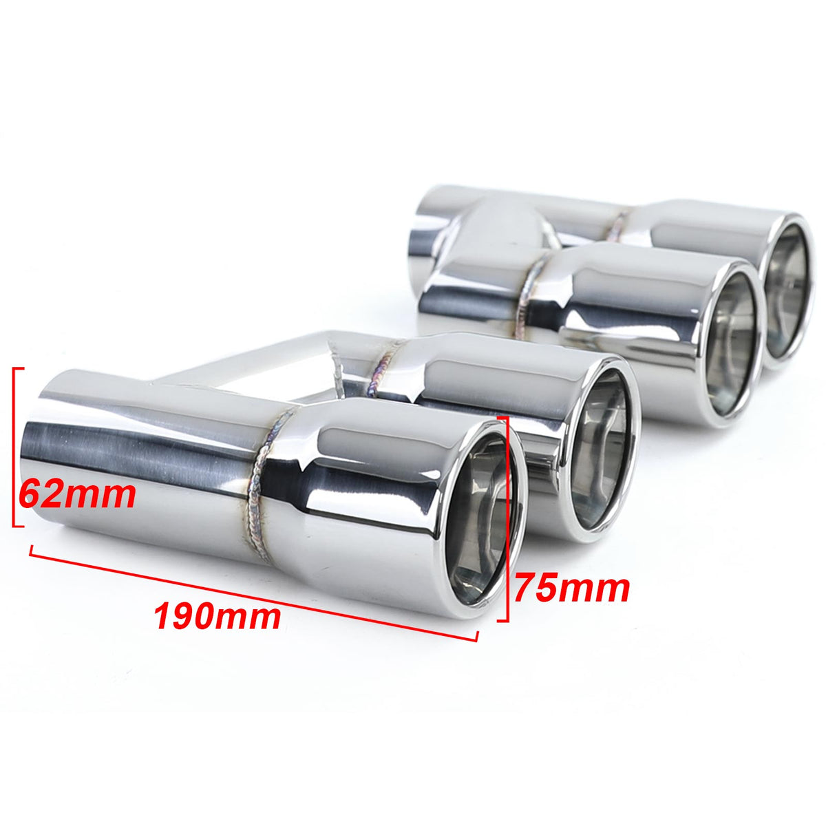 Doppio Terminale 76mm Sportivo R+L Lucido per Audi A4 B8 A5 Q5 A6 4G