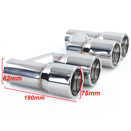 Doppio Terminale 76mm Sportivo R+L Lucido per Audi A4 B8 A5 Q5 A6 4G