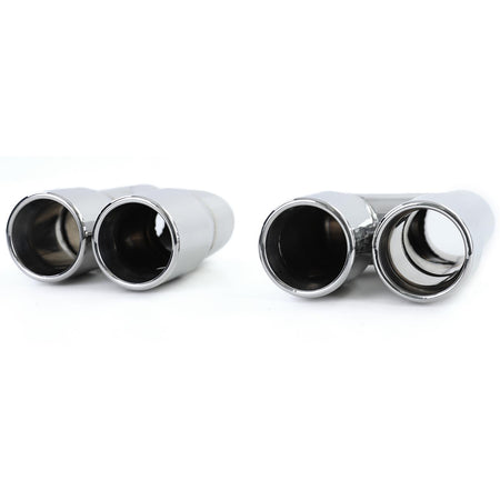 Doppio Terminale 76mm Sportivo R+L Lucido per Audi A4 B8 A5 Q5 A6 4G