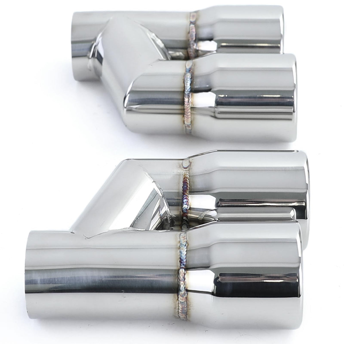 Doppio Terminale 76mm Sportivo R+L Lucido per Audi A4 B8 A5 Q5 A6 4G