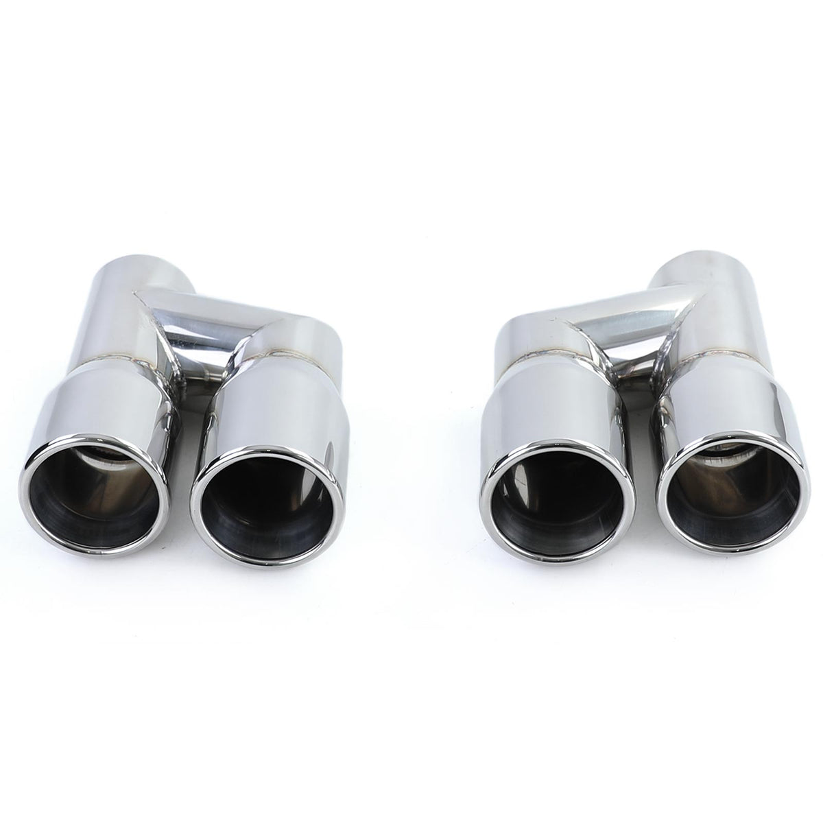 Doppio Terminale 76mm Sportivo R+L Lucido per Audi A4 B8 A5 Q5 A6 4G