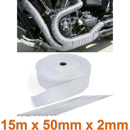 Scarico Hitzeschutzband Thermoband Keramik Fino a 1300°C 50mmx2mm 15Meter