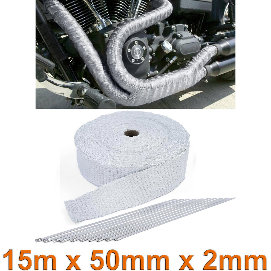 Scarico Hitzeschutzband Thermoband Keramik Fino a 1300°C 50mmx2mm 15Meter
