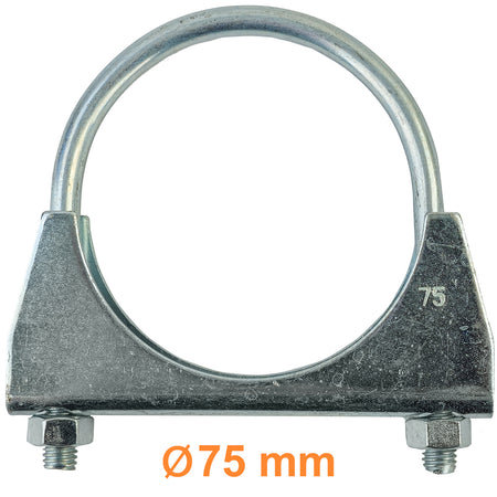 Scarico U Fascetta a U per Tubo Universal 3" 75mm M8 1 Pezzi per Veicoli