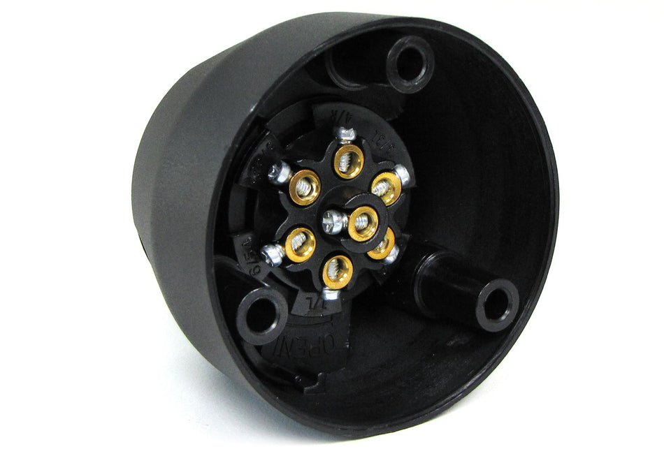7-polige Rimorchio Presa 12V in Plastica con Copertura per Universale
