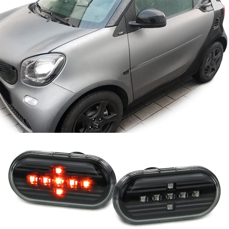 Frecce LED Vetro Trasparente Nero per Smart Fortwo 453 Coupe Cabrio Dal 2014