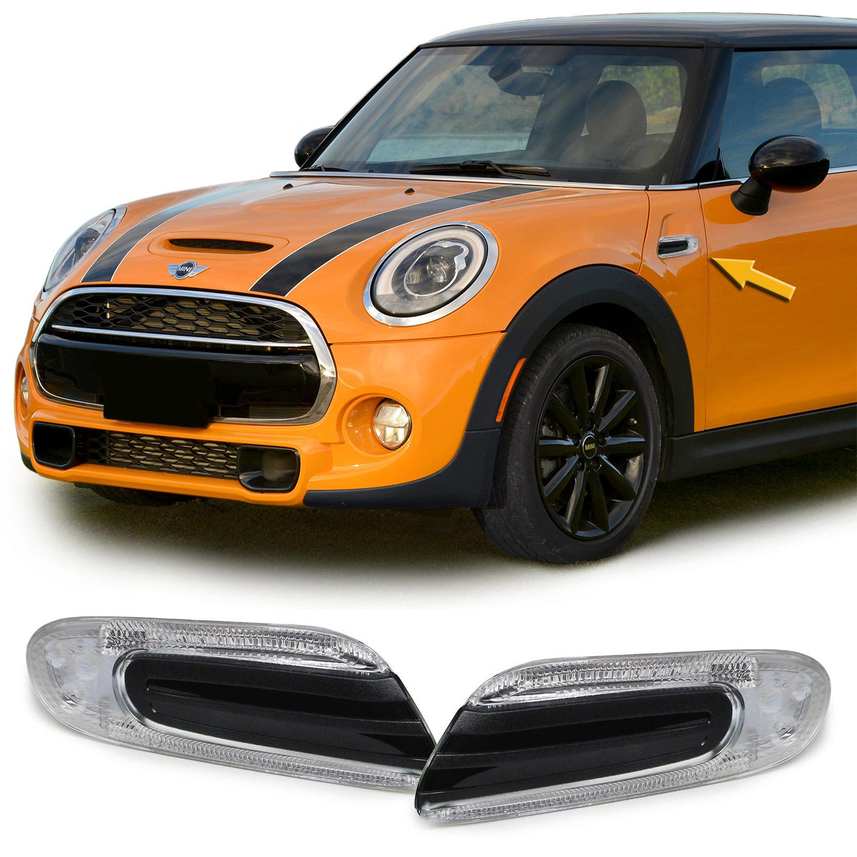 Frecce LED con Cornice Nera per Mini One Cooper F55 F56 F57 2014-2021