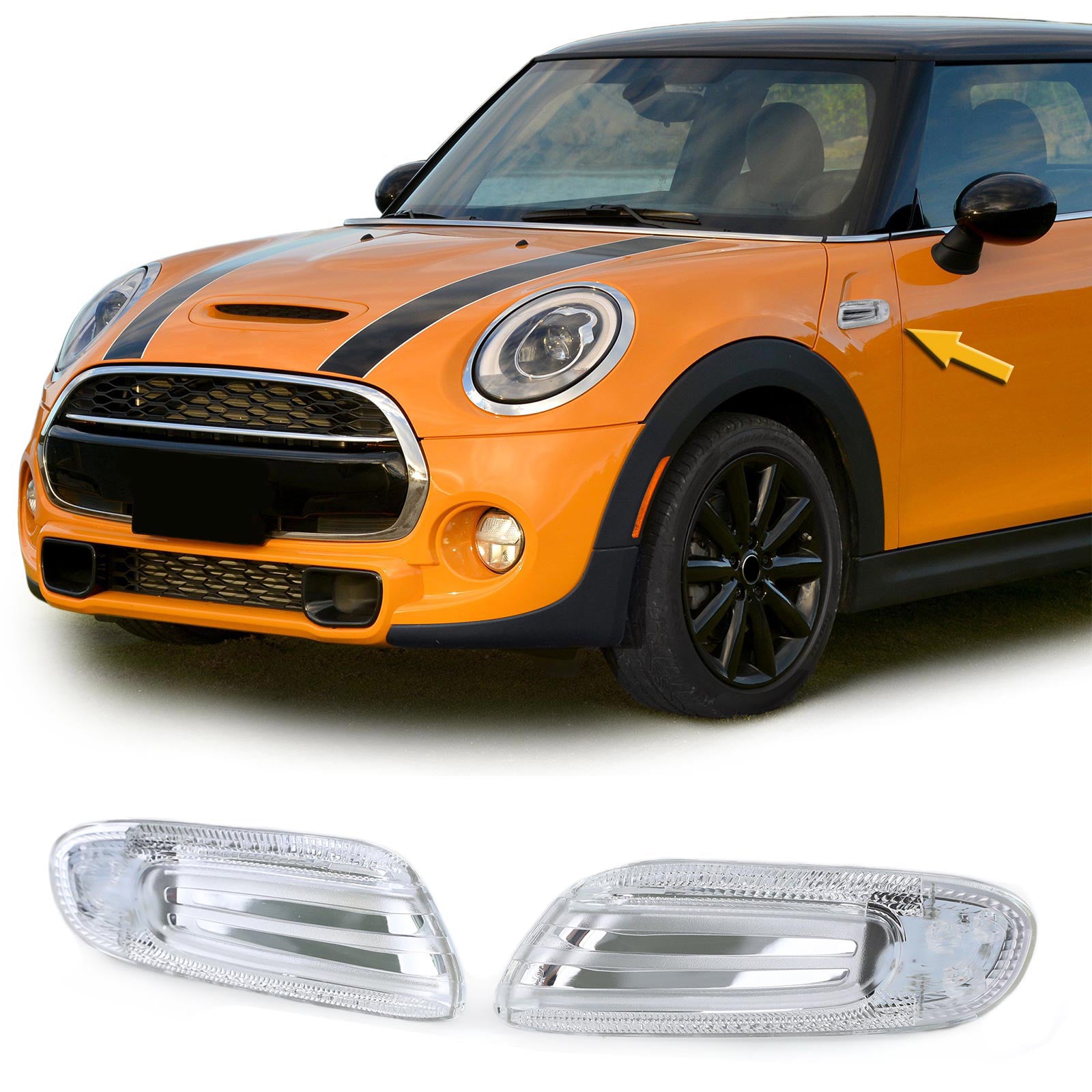 Frecce LED Trasparenti con Finitura Cromata per Mini One Cooper S F55 F56 F57
