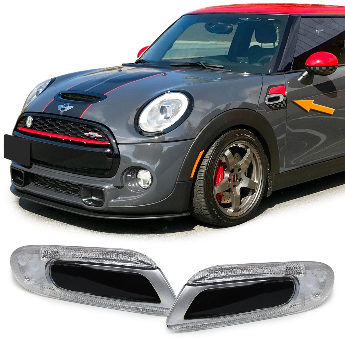 Frecce LED Argento Nero per Mini One Cooper S F55 F56 F57 2014-2021 Plug&Play