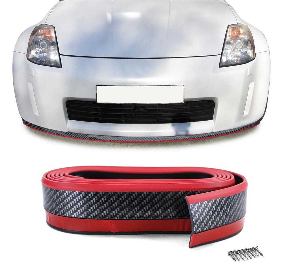 Spoiler Anteriore in Effetto Carbonio 2,5m Universale per Auto Sportivo