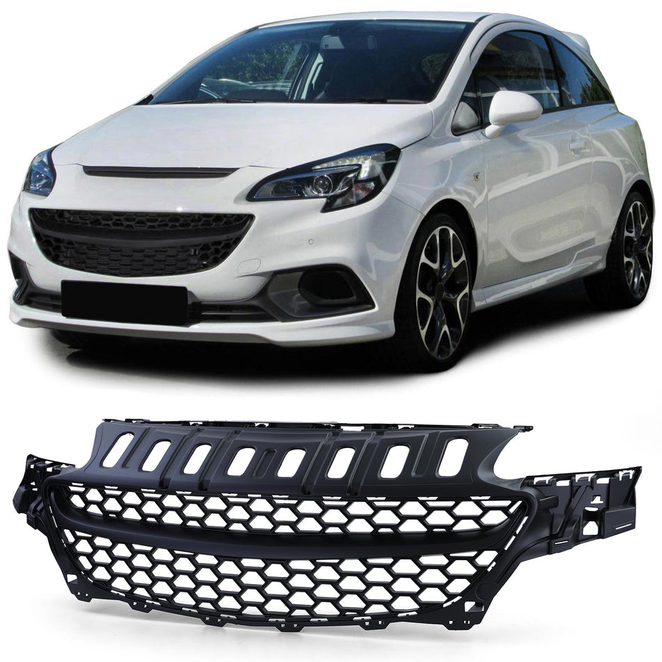 Griglia Anteriore Nera Senza Emblema per Opel Corsa E 2014-2019