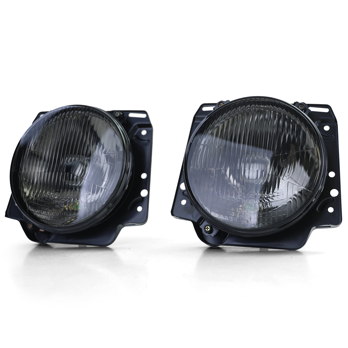 Fari H4 Neri Fumè con Vetro Rigato per Volkswagen Golf 1983-1991