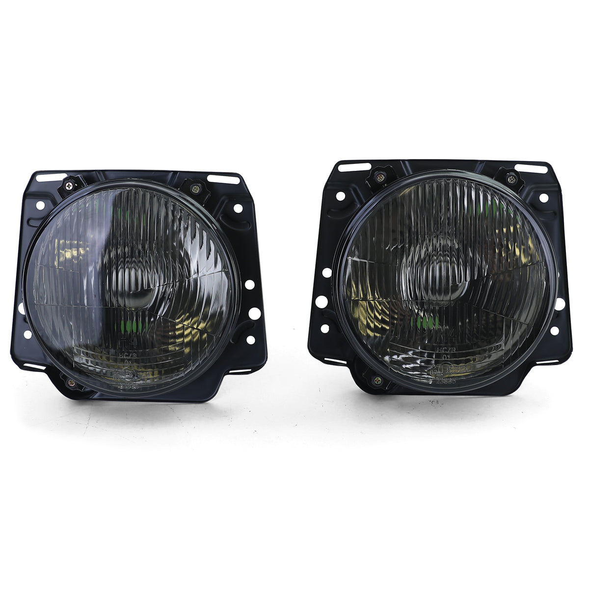 Fari H4 Neri Fumè con Vetro Rigato per Volkswagen Golf 1983-1991