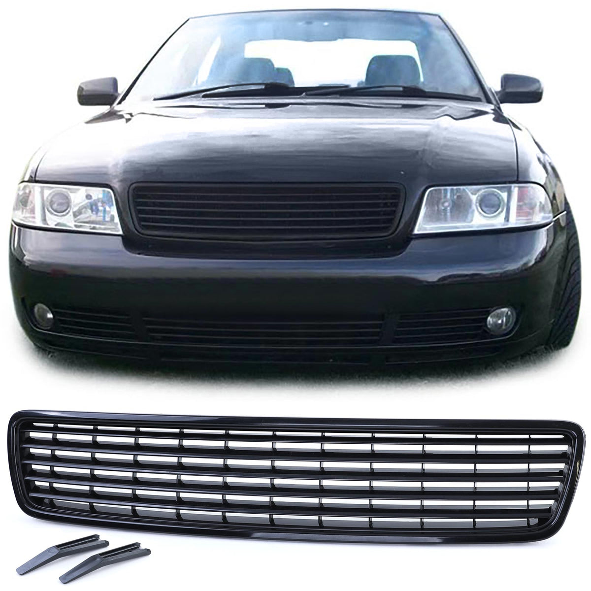 Griglia Anteriore Nera Senza Emblema per Audi A4 B5 Limo 1994-2000