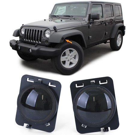 Frecce LED Laterali Nere Fumè Coppia per Jeep Wrangler JK 07-17