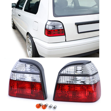 Fanali Posteriori Trasparenti Rossi per Volkswagen Golf 3 Berlina Cabrio 91-97