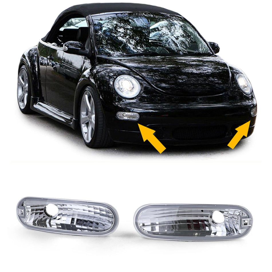 Frecce Anteriori Trasparenti Cromate per Volkswagen New Beetle 98-06
