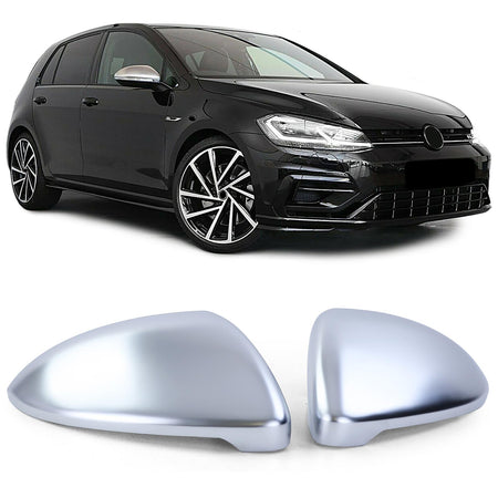 Copertura Specchietti Set Argento Opaco per Volkswagen Golf 7 Berlina 2012-2017