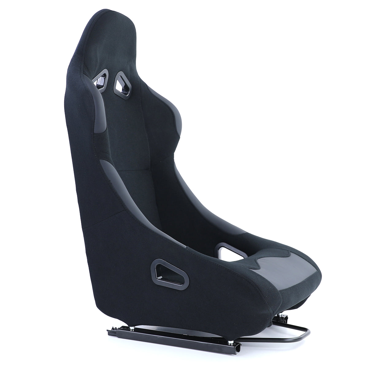 Sedile Sportivo a Guscio Race 1 Stoffa Nera con Guide Universale