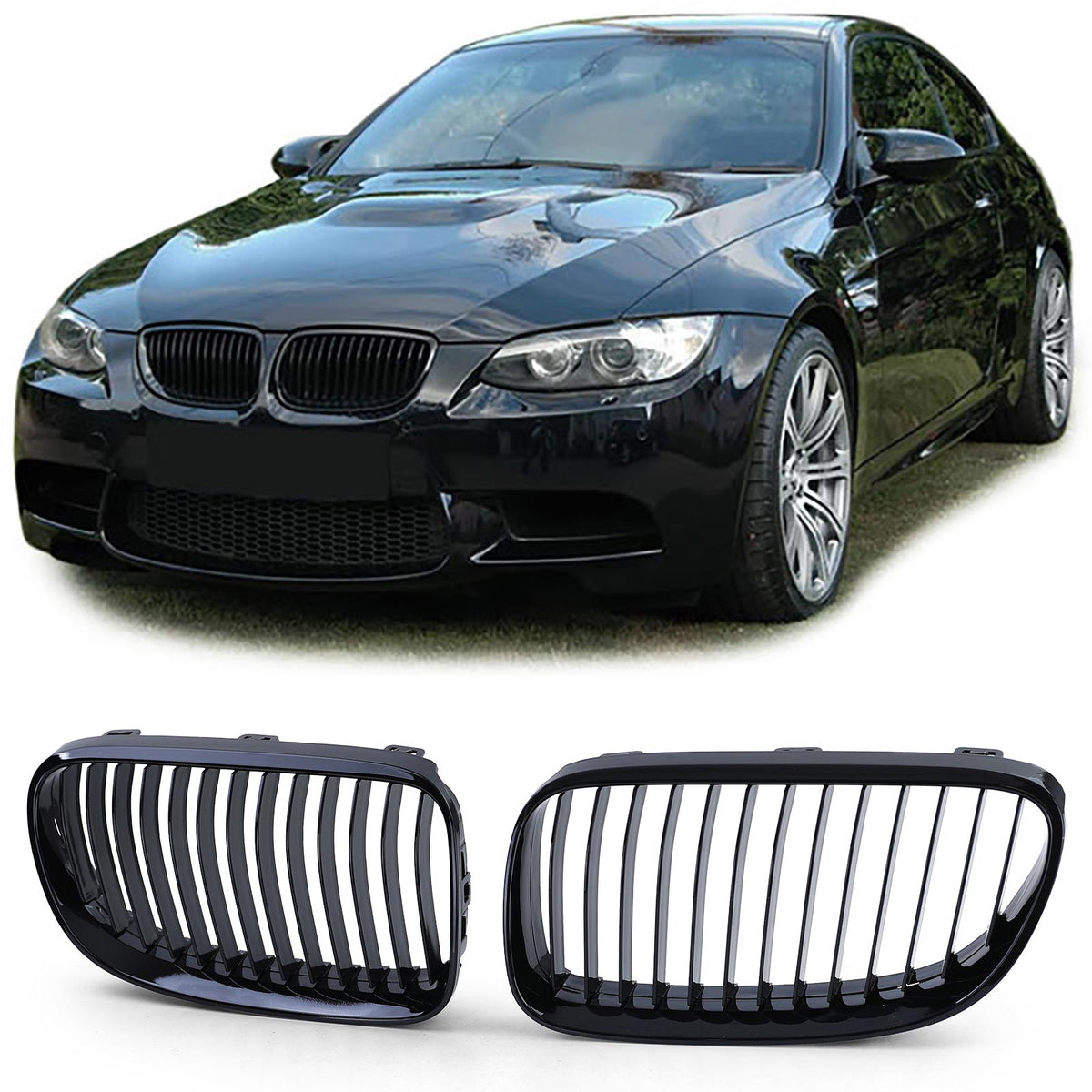 Griglia Anteriore Sportiva Nera Lucida per BMW Serie 3 E92 E93 (2010-2013)