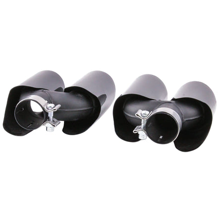Terminali Scarico Doppio Tubo Sportivi Neri in Acciaio per Porsche Macan 95B