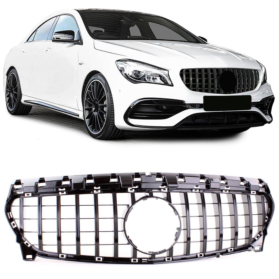 Griglia Sportiva Nera Lucida per Mercedes CLA C117 2016-2019 Senza PDC