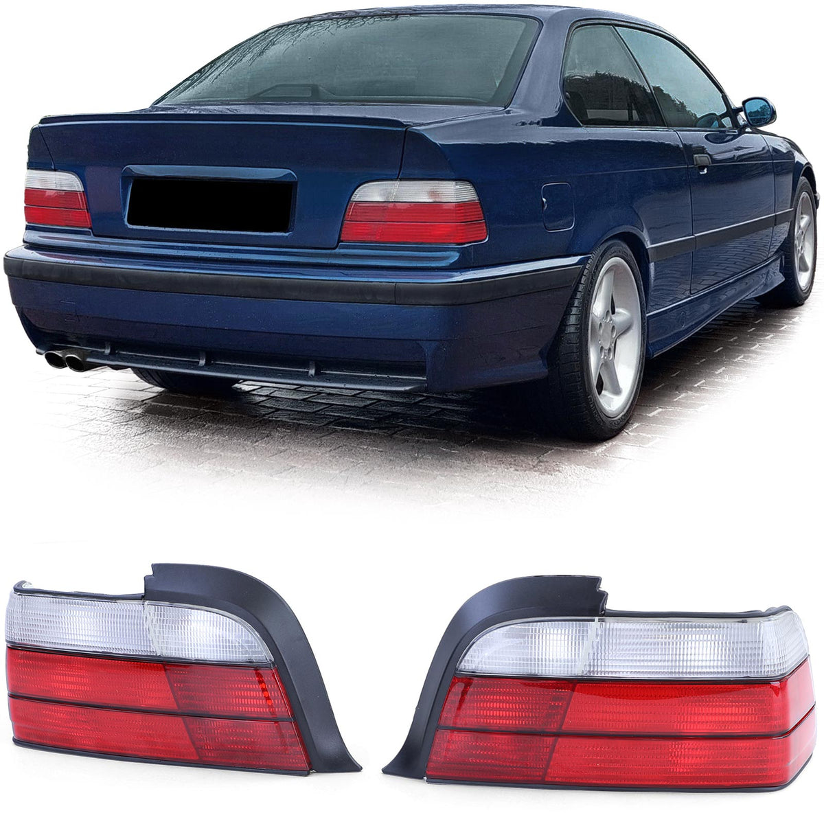 Fanali Posteriori Set Rosso Bianco per BMW Serie 3 E36 Coupé Cabrio M3
