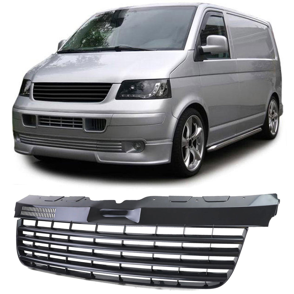 Griglia Nera Lucida Senza Emblema per Volkswagen Bus T5 03-09