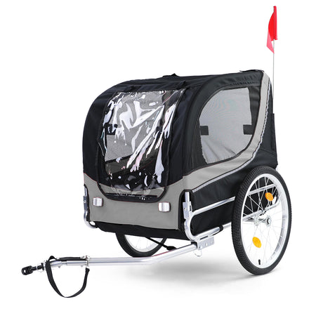 Rimorchio Bici Pieghevole per Animali Fino a 40Kg Colore Grigio/nero Universale