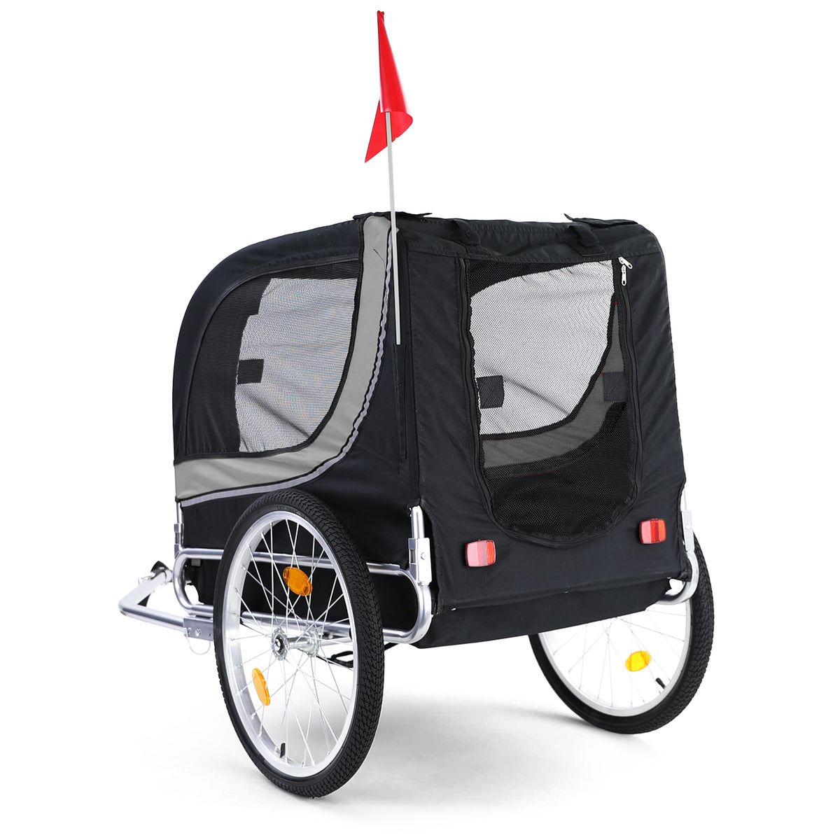 Rimorchio Bici Pieghevole per Animali Fino a 40Kg Colore Grigio/nero Universale