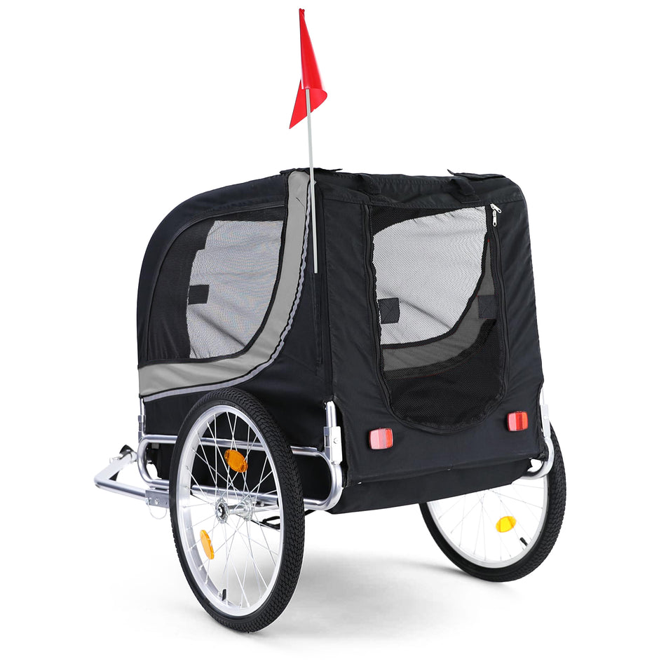 Rimorchio Bici Pieghevole per Animali Fino a 40Kg Colore Grigio/nero Universale