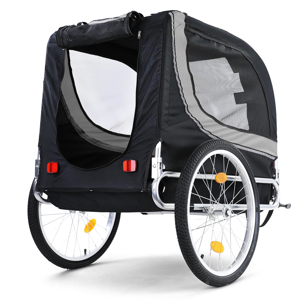 Rimorchio Bici Pieghevole per Animali Fino a 40Kg Colore Grigio/nero Universale