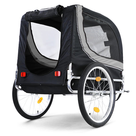 Rimorchio Bici Pieghevole per Animali Fino a 40Kg Colore Grigio/nero Universale