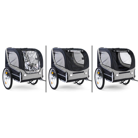 Rimorchio Bici Pieghevole per Animali Fino a 40Kg Colore Grigio/nero Universale