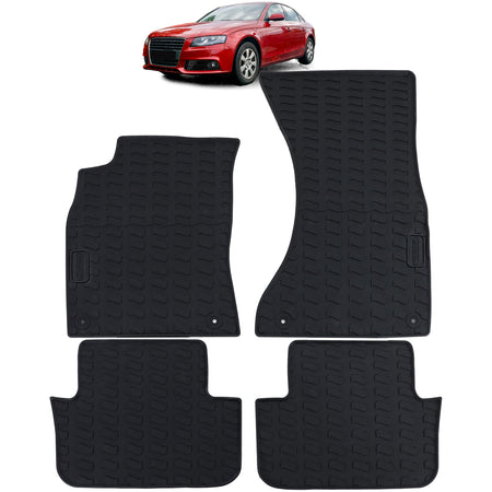 Tappetini in Gomma Neri Premium Set per Audi A4 B8 Berlina Avant 2007-2015