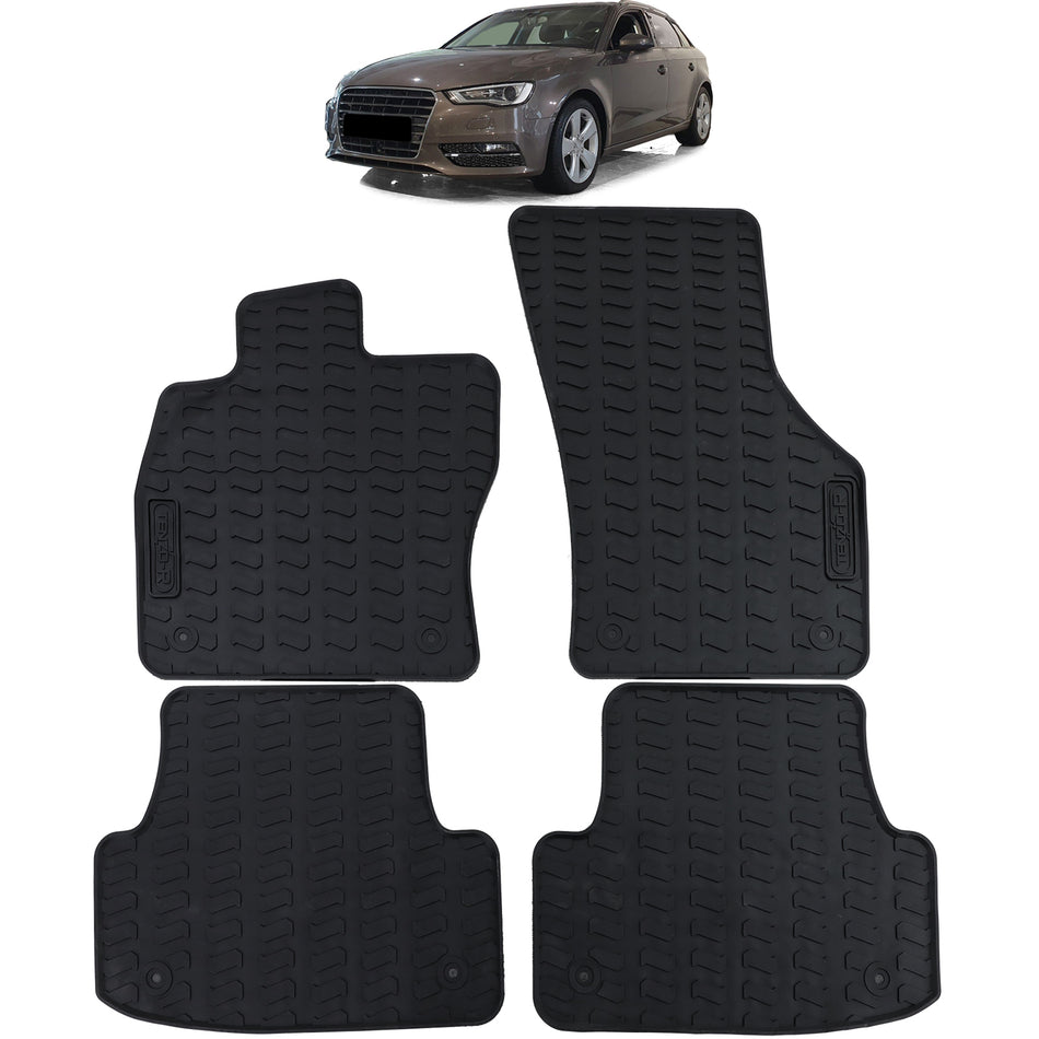 Set Tappetini in Gomma Neri Premium per Audi A3 8V 2012-2019