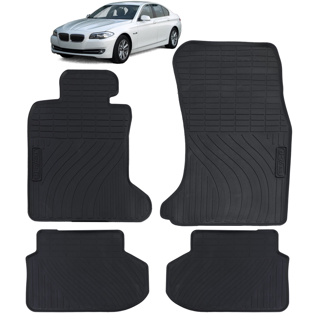 Set Tappetini in Gomma Neri Premium per BMW Serie 5 F10 F11