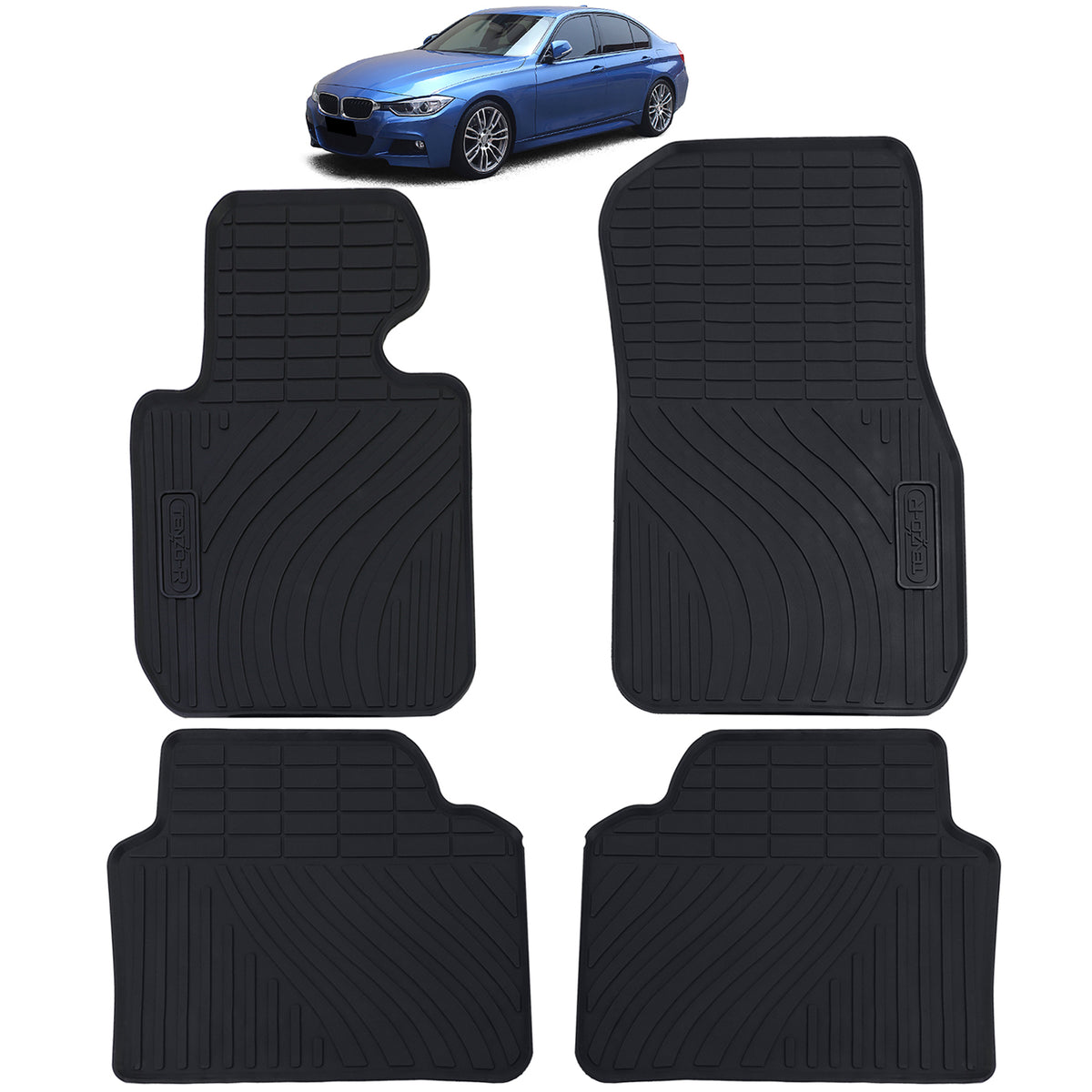 Tappetini Gomma Neri Premium Set per BMW Serie 3 F30 F31 2011-2019