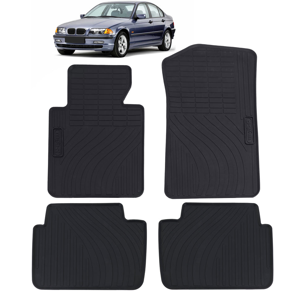 Set Tappetini in Gomma Neri Premium per BMW E46 Limo 98-05