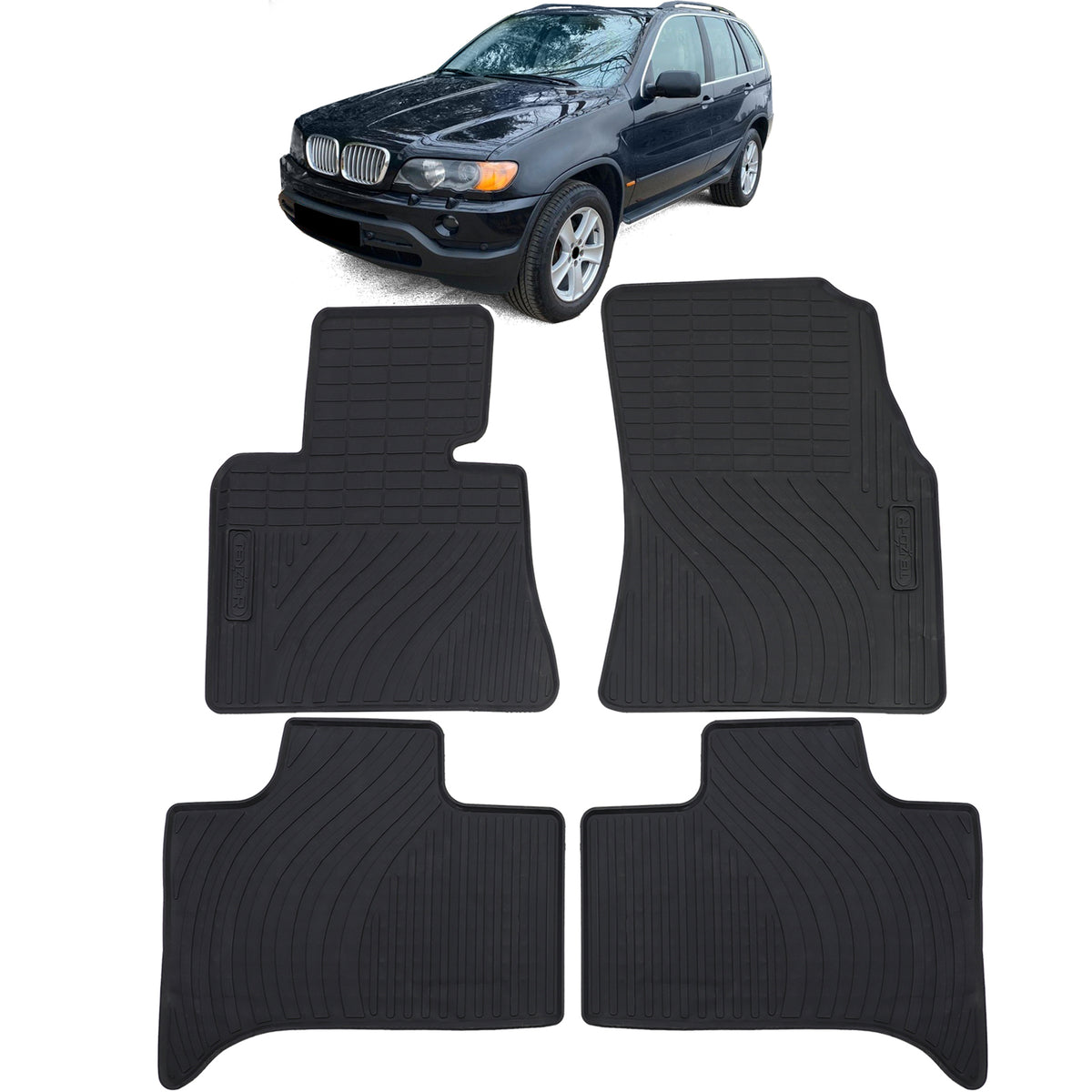 Set Tappetini in Gomma Neri Premium per BMW X5 E53 2000-2006