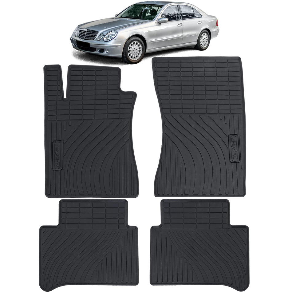 Tappetini Gomma Neri Premium Set per Mercedes Classe E W211 S211 02-09