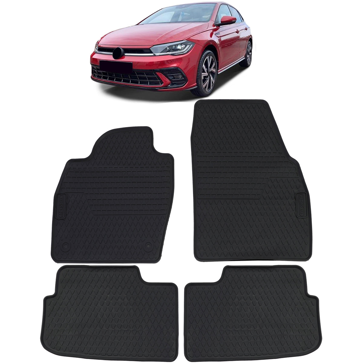 Tappetini Gomma Premium Neri per Volkswagen Polo 6 Tipo AW 2017-2021
