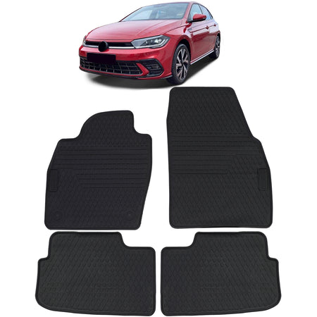 Tappetini Gomma Premium Neri per Volkswagen Polo 6 Tipo AW 2017-2021