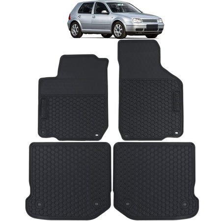 Tappetini in Gomma Neri Premium per Volkswagen Golf 4 Berlina, Touring 97-07